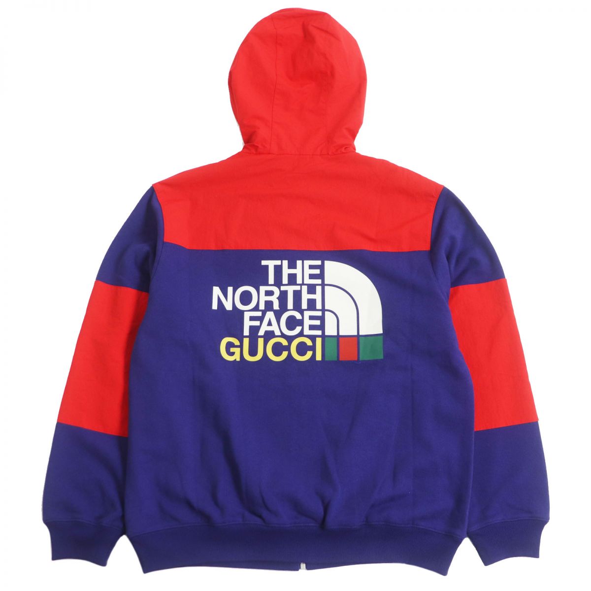 GUCCI Hoodie Outer material: 100% cotton, Outer material: 100% nylon Blue / red mens S Used