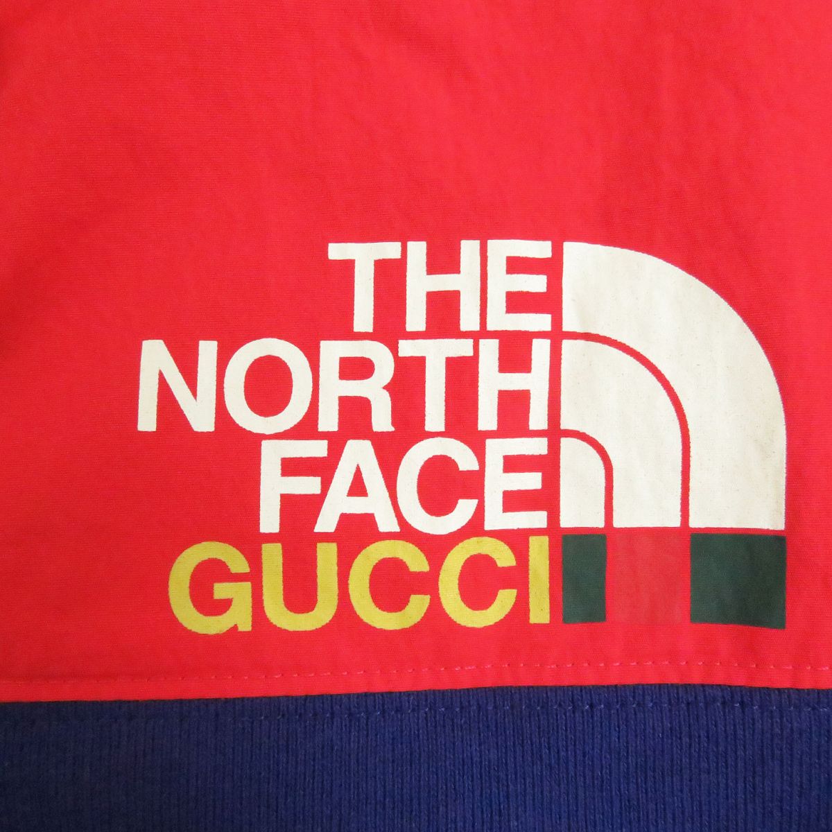 GUCCI Hoodie Outer material: 100% cotton, Outer material: 100% nylon Blue / red mens S Used