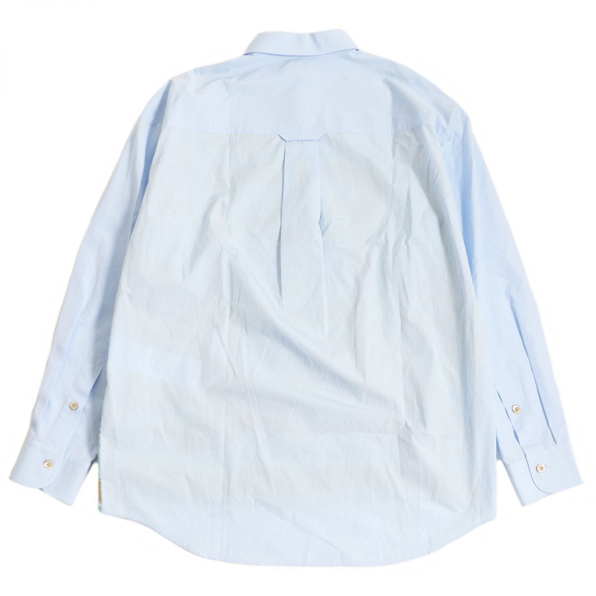 GUCCI Long sleeve shirt Main: 100% cotton, Part: 100% silk Light blue mens 46 Used