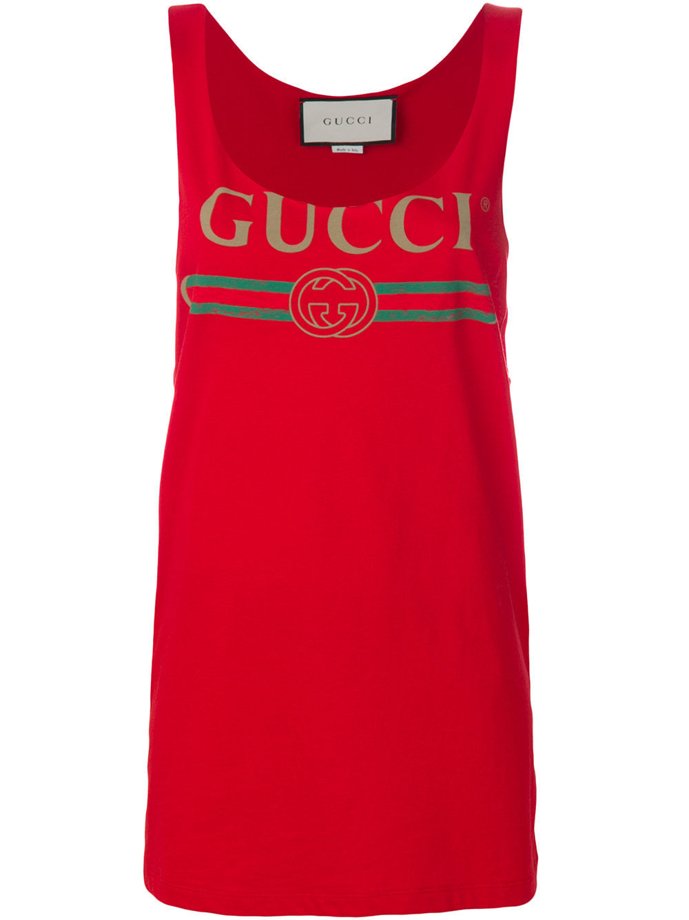 Gucci Vintage Logo Print Red Tank Top
