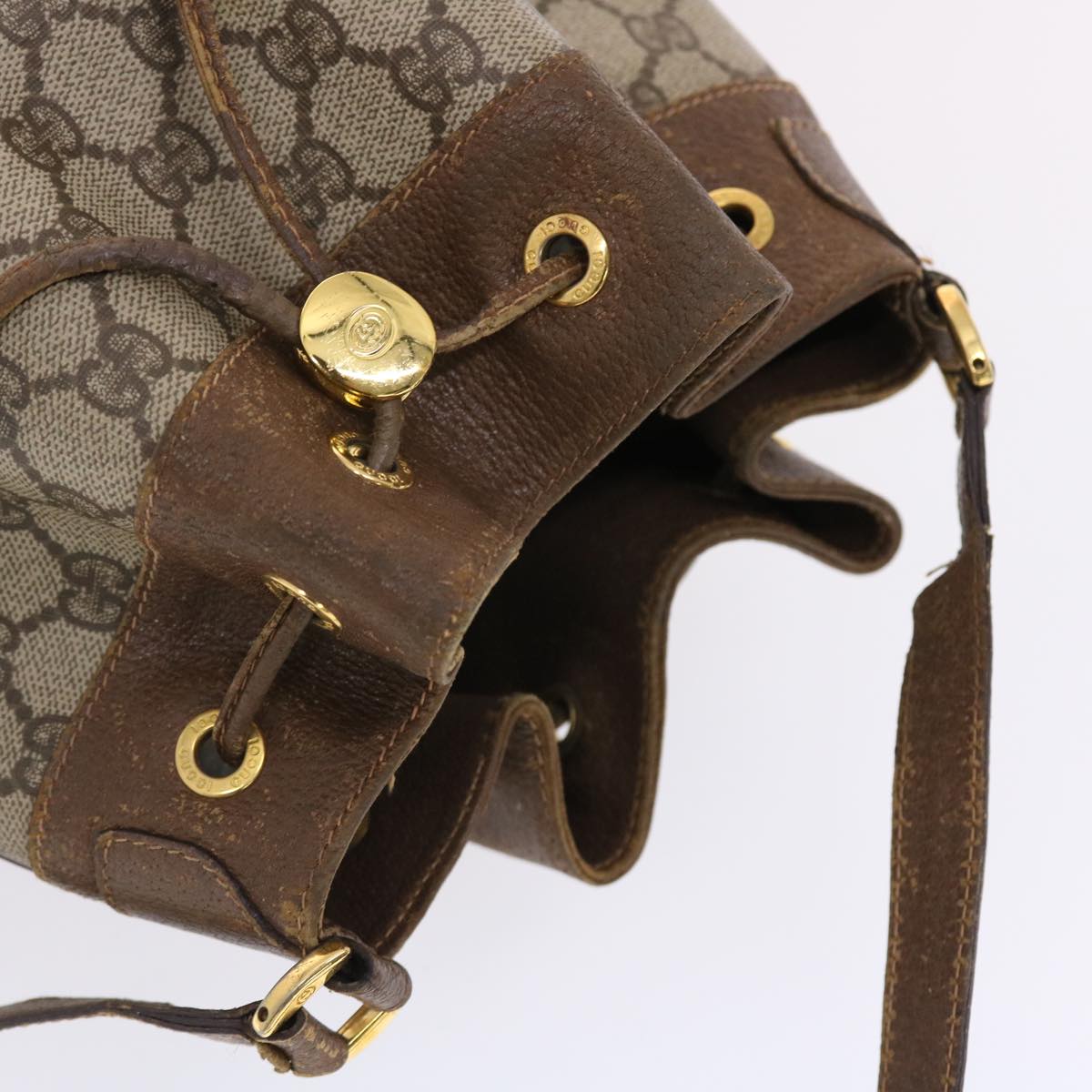 GUCCI GG Canvas Web Sherry Line Shoulder Bag Beige Red Green  tb826