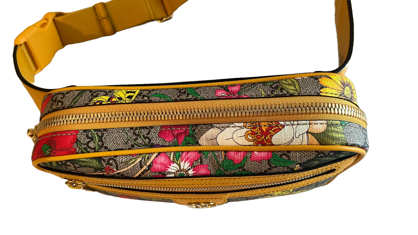 Gucci GG Supreme Monogram Flora Ophidia Belt Bag
