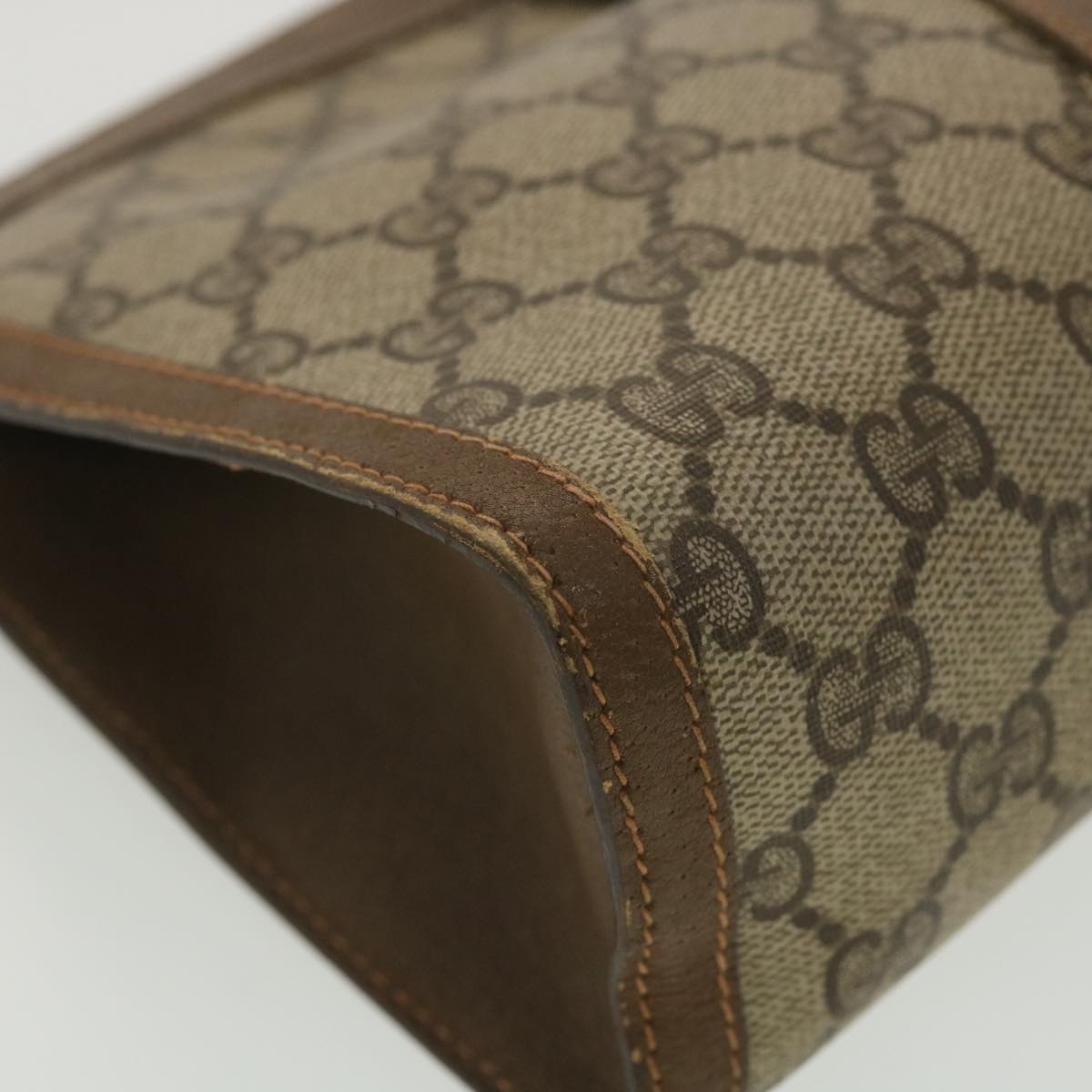 GUCCI GG Canvas Web Sherry Line Clutch Bag Beige Red Green 89 01 033  th3487