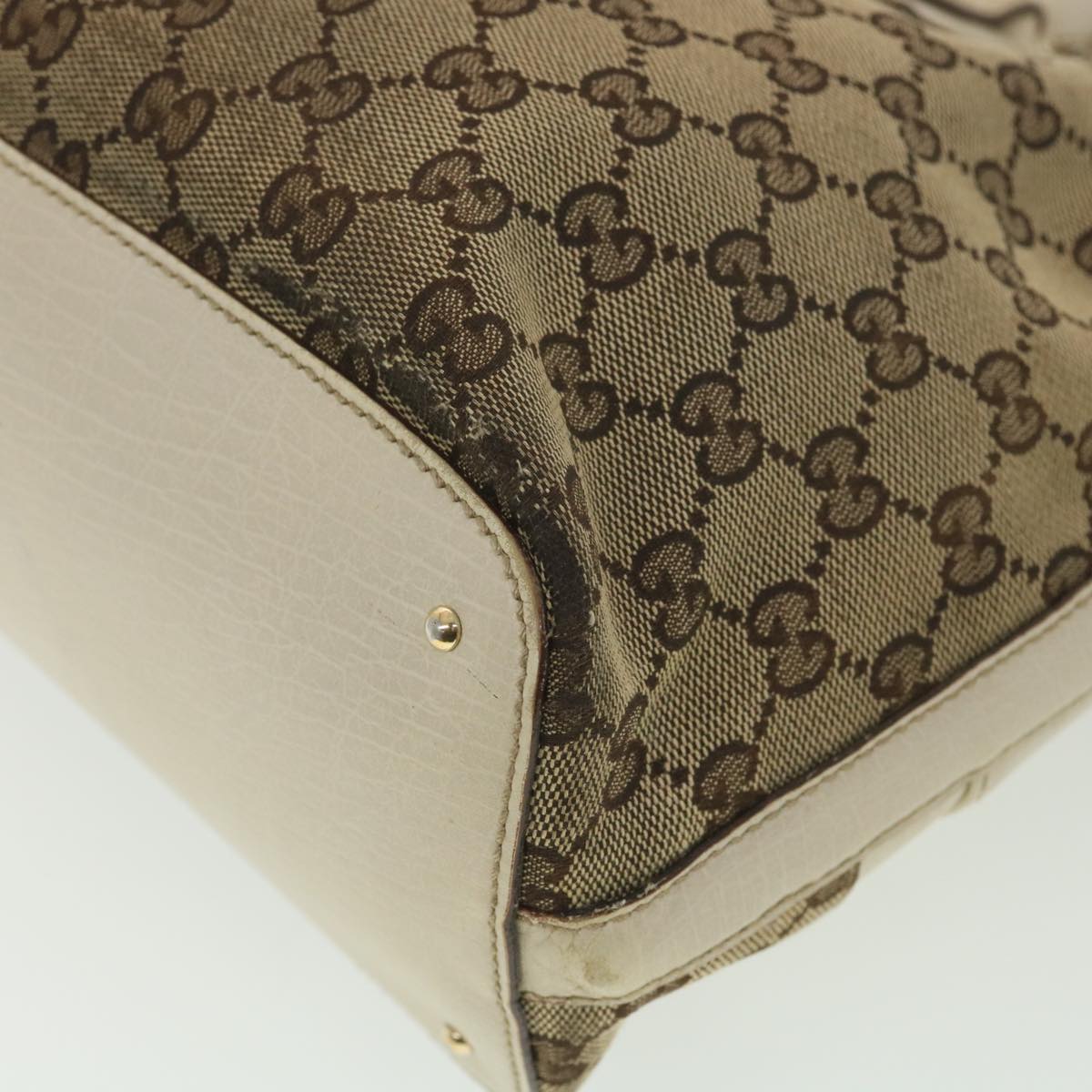 Gucci GG Canvas Sherry Line Shoulder Bag Beige 137385  th3490