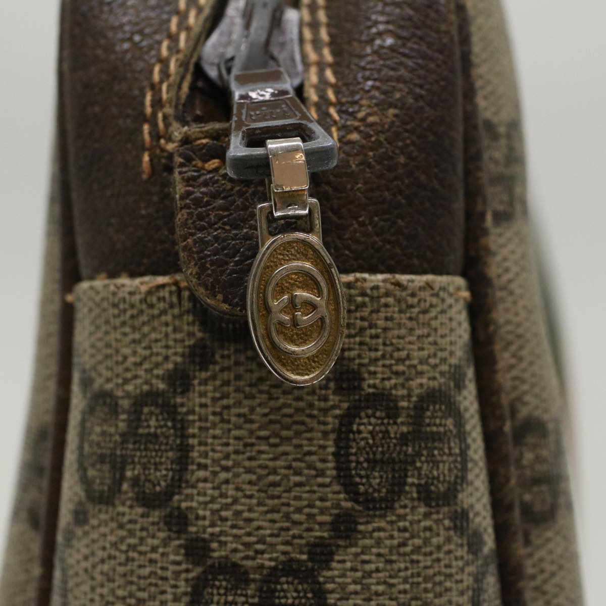 GUCCI GG Canvas Web Sherry Line Clutch Bag Beige Red 27004998  th3783