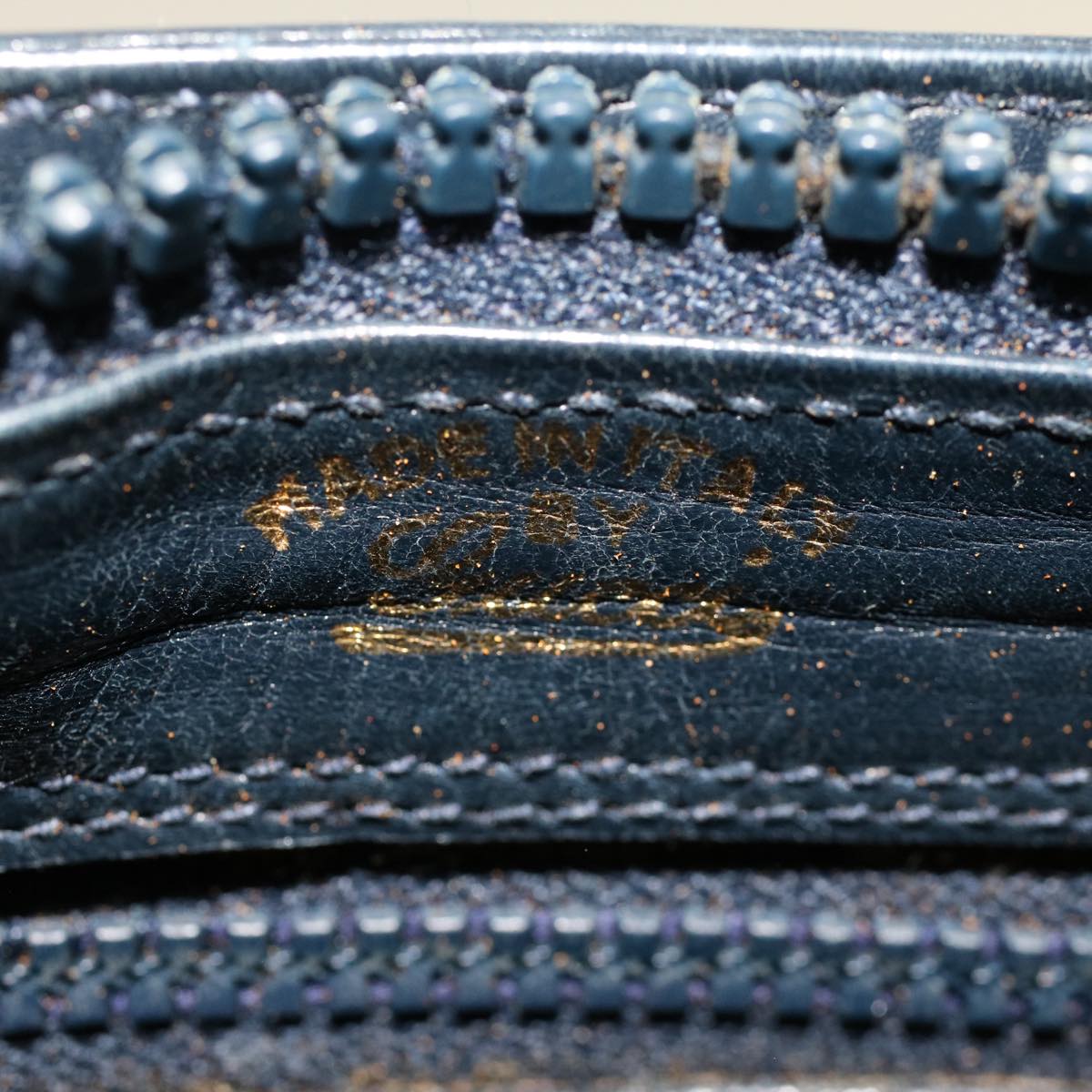 GUCCI Sherry Line Shoulder Bag Leather Navy Red  th3837
