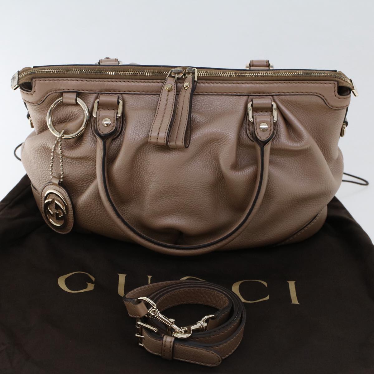 GUCCI Hand Bag Leather 2way Pink 247902  th3878
