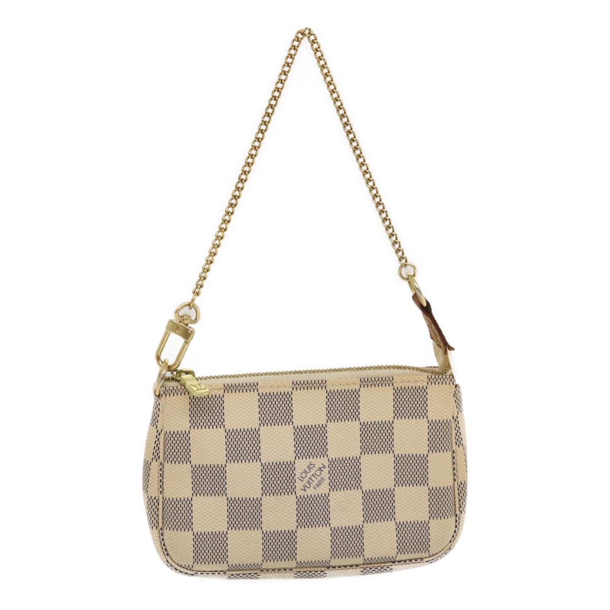 LOUIS VUITTON Damier Azur Mini Pochette Accessoires Pouch N58010 LV Auth 35103