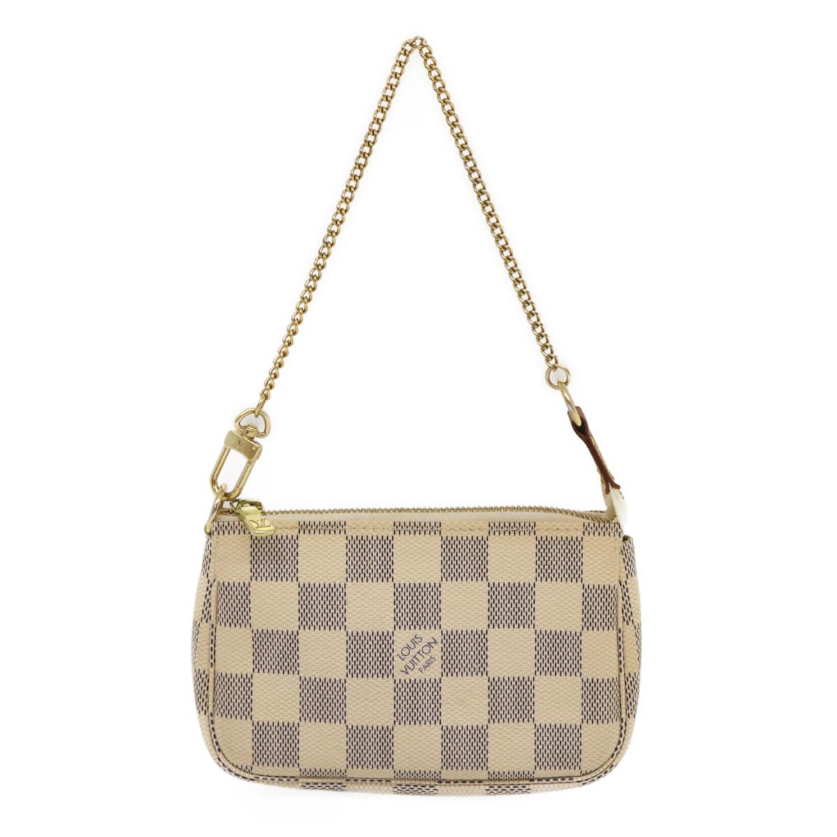 LOUIS VUITTON Damier Azur Mini Pochette Accessoires Pouch N58010 LV Auth 35103