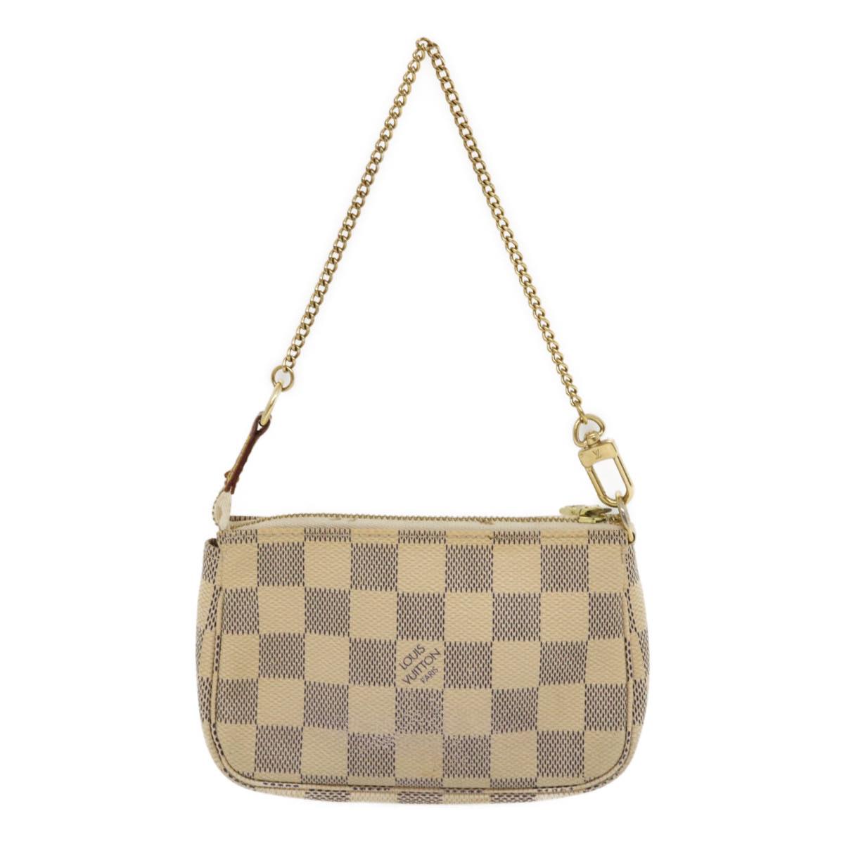 LOUIS VUITTON Damier Azur Mini Pochette Accessoires Pouch N58010 LV Auth 35103