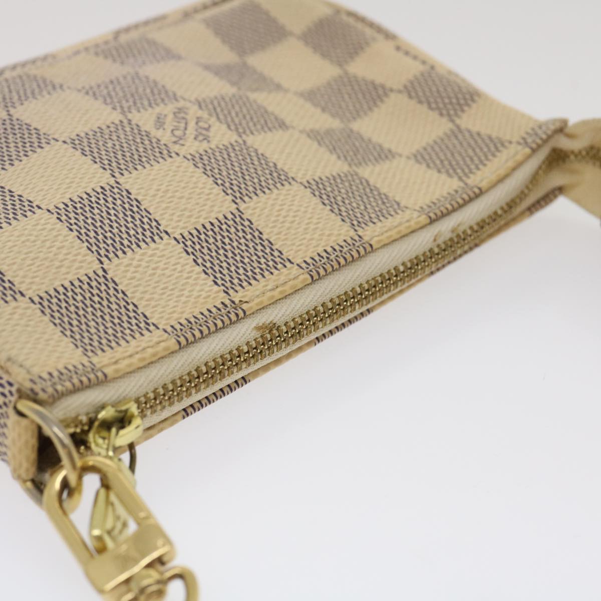 LOUIS VUITTON Damier Azur Mini Pochette Accessoires Pouch N58010 LV Auth 35103
