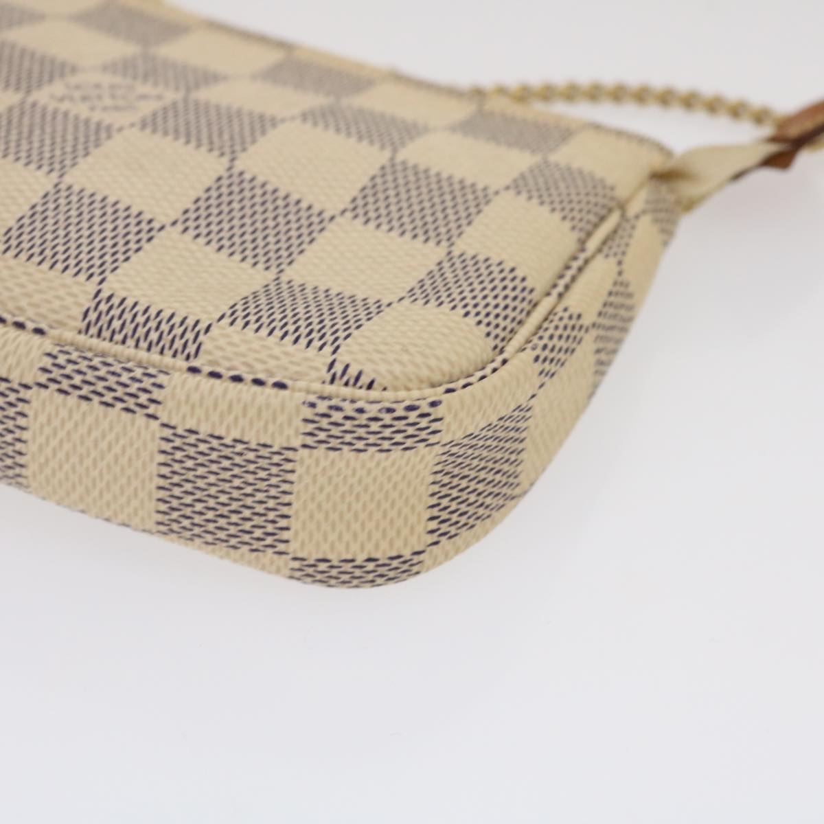 LOUIS VUITTON Damier Azur Mini Pochette Accessoires Pouch N58010 LV Auth 35103