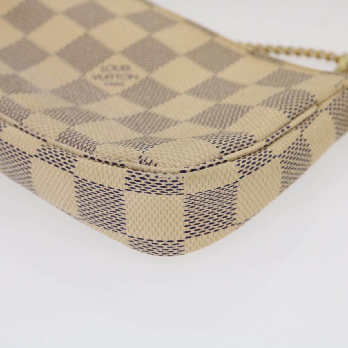 LOUIS VUITTON Damier Azur Mini Pochette Accessoires Pouch N58010 LV Auth 35103