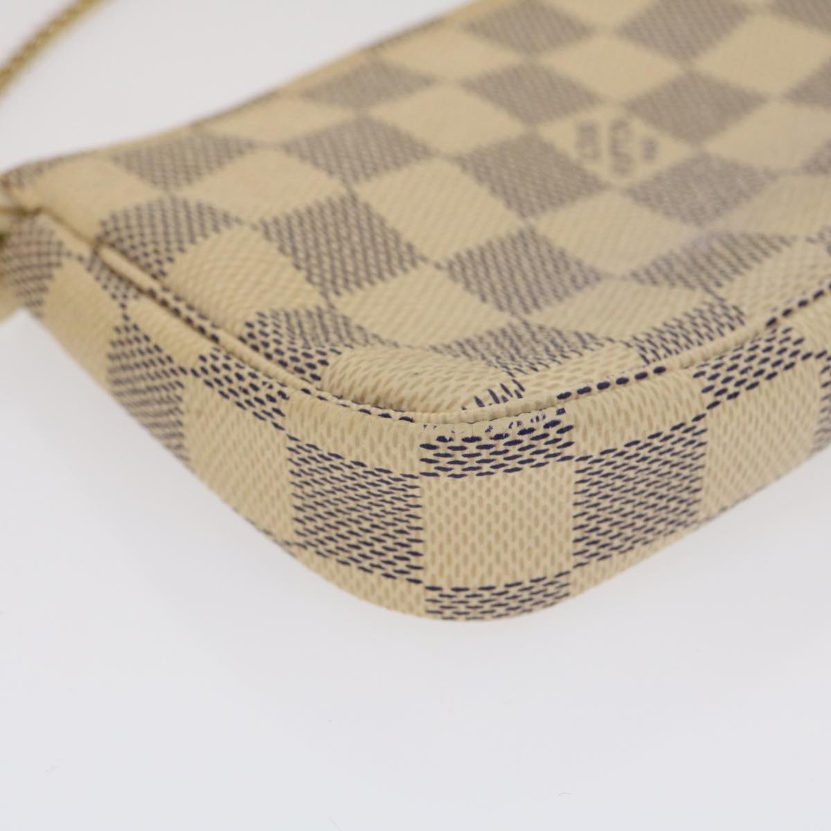 LOUIS VUITTON Damier Azur Mini Pochette Accessoires Pouch N58010 LV Auth 35103