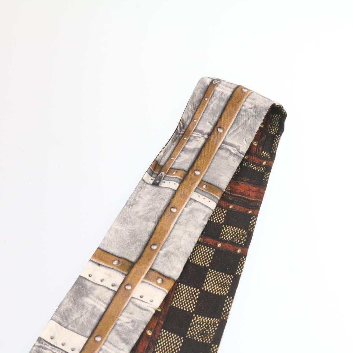 LOUIS VUITTON Bando Scarf Silk Black Gray LV Auth am2335s