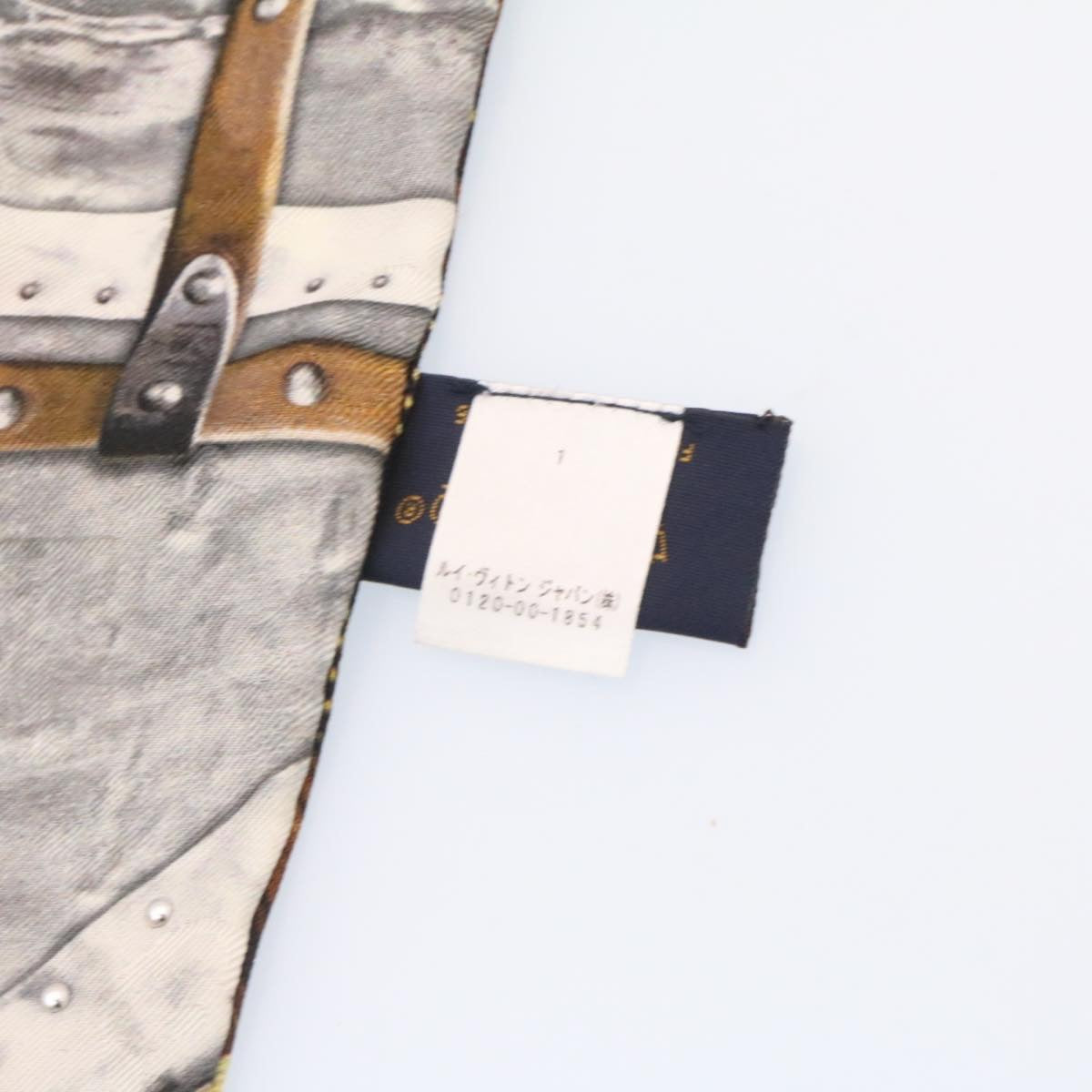 LOUIS VUITTON Bando Scarf Silk Black Gray LV Auth am2335s