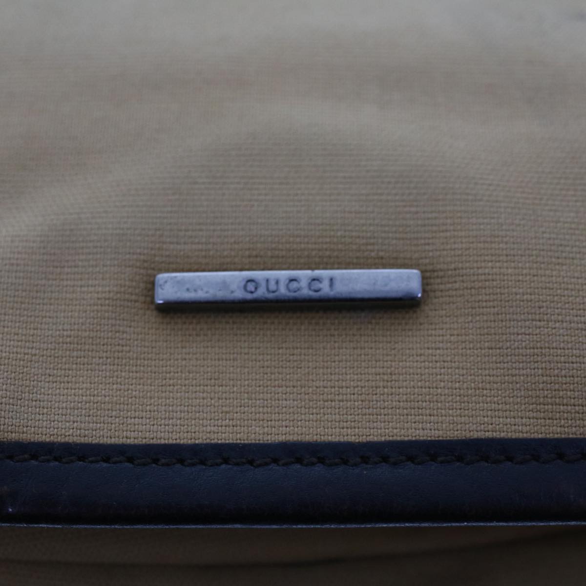 GUCCI Web Sherry Line Shoulder Bag Canvas Beige Green Red  ti1172
