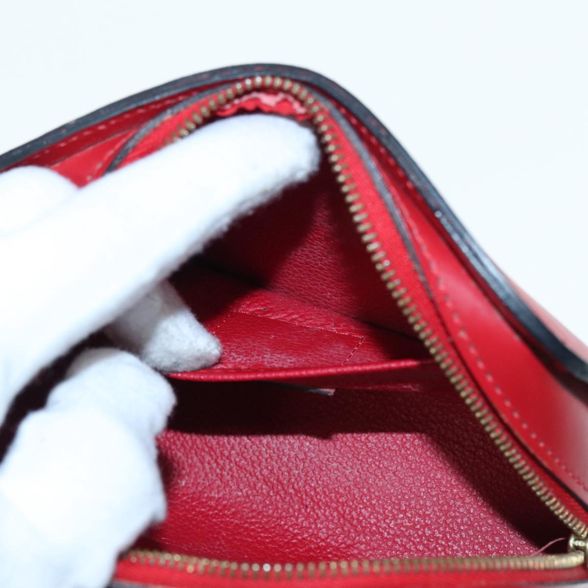 LOUIS VUITTON Epi Dauphine PM Pouch Castilian Red M48447 LV Auth ti1951
