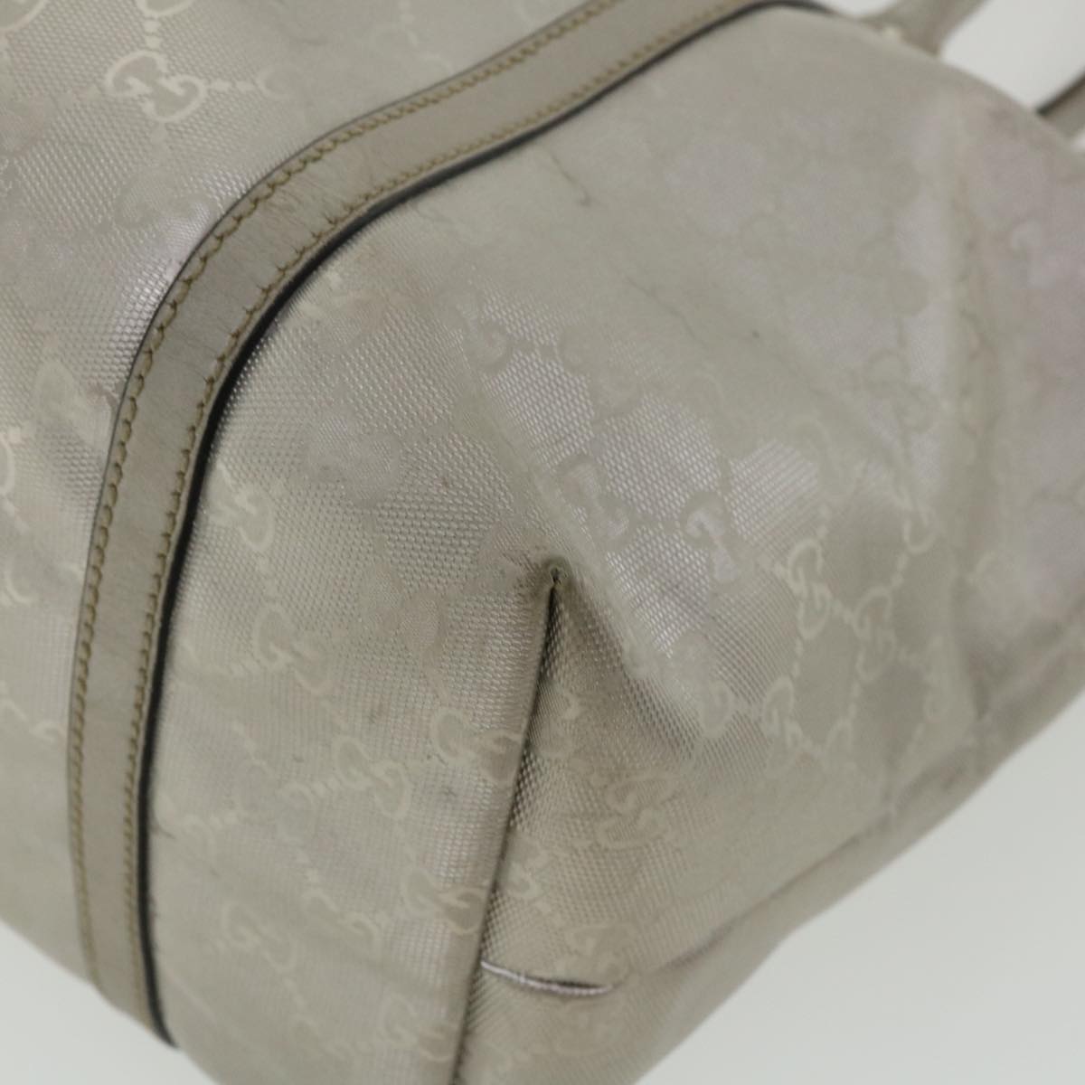 GUCCI GG Canvas Shoulder Bag Silver 197953  tp598