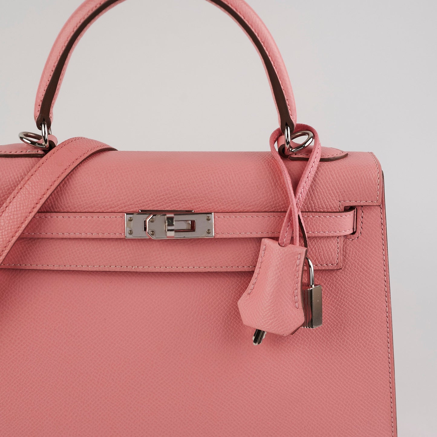 Hermes Kelly 25 Sellier Epsom Rose Confetti - Y Stamp