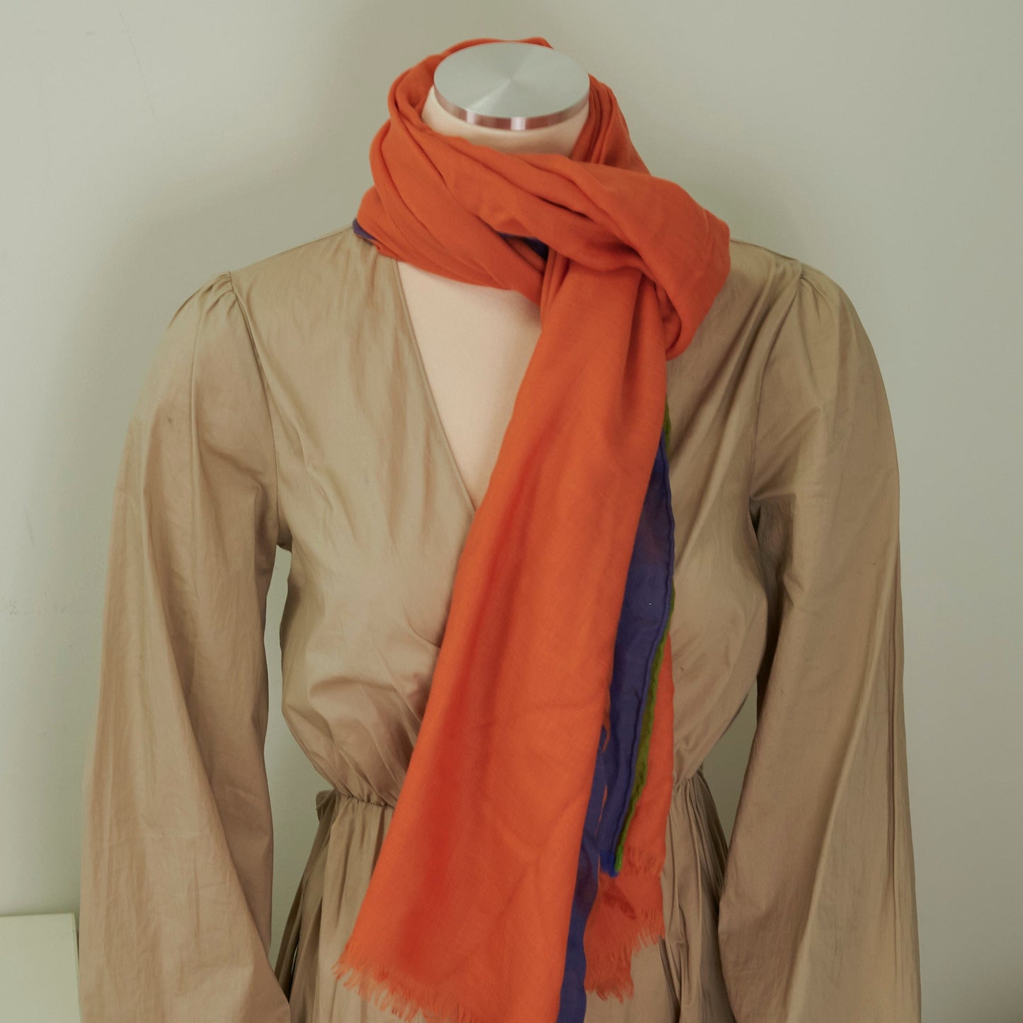 Hermes Orange Cashmere Scarf