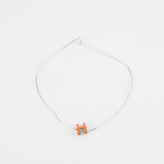 Hermes H Necklace Orange
