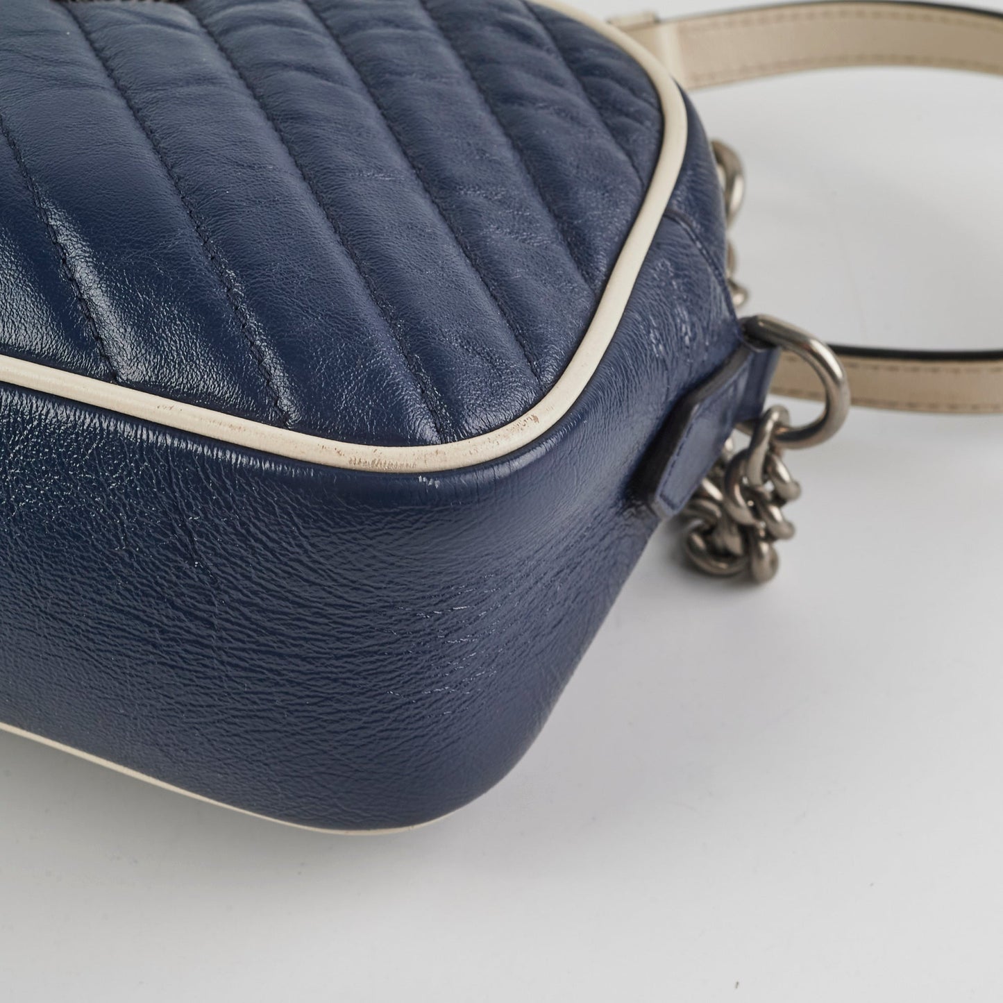 Gucci GG Marmont Calfskin Camera Bag Navy