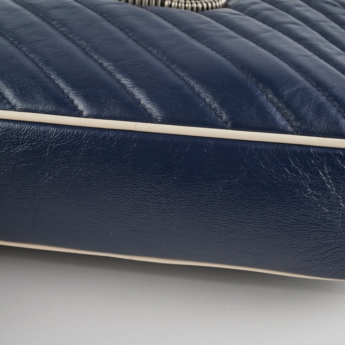 Gucci GG Marmont Calfskin Camera Bag Navy