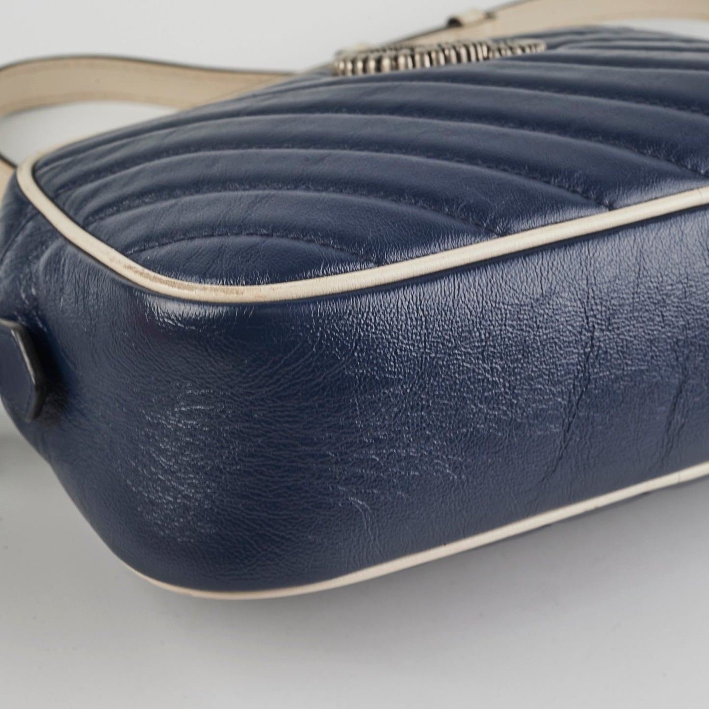 Gucci GG Marmont Calfskin Camera Bag Navy