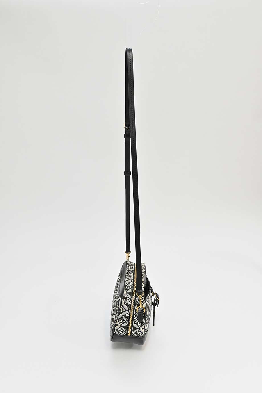 LOUIS VUITTON Black canvas and leather limited edition Since 1854 jacquard Deauville mini camera bag with detachable strap
