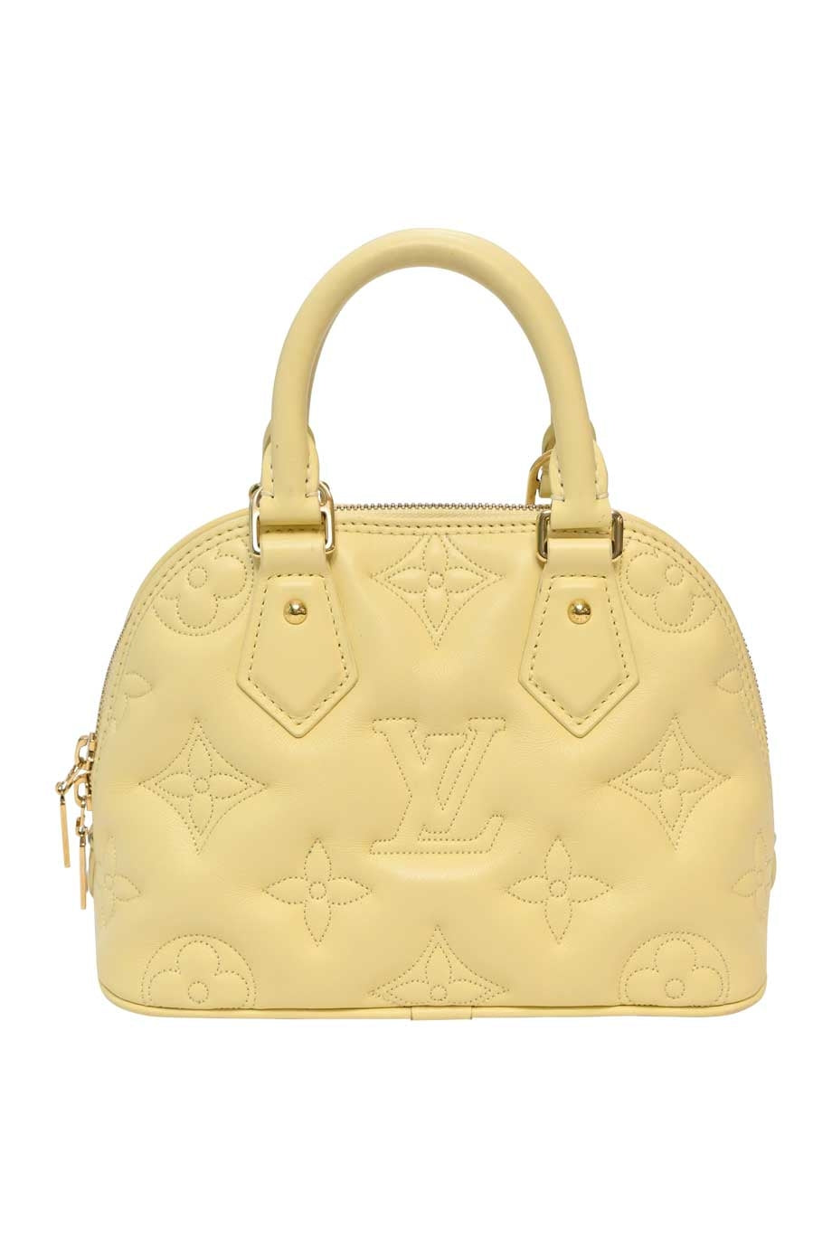 LOUIS VUITTON Banane' bubblegram Alma BB bag with detachable strap & gold metallic hardware