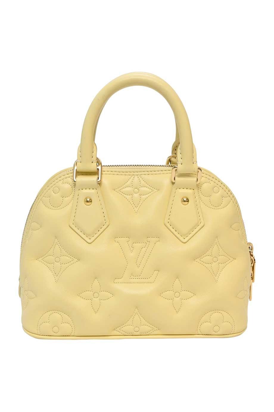 LOUIS VUITTON Banane' bubblegram Alma BB bag with detachable strap & gold metallic hardware