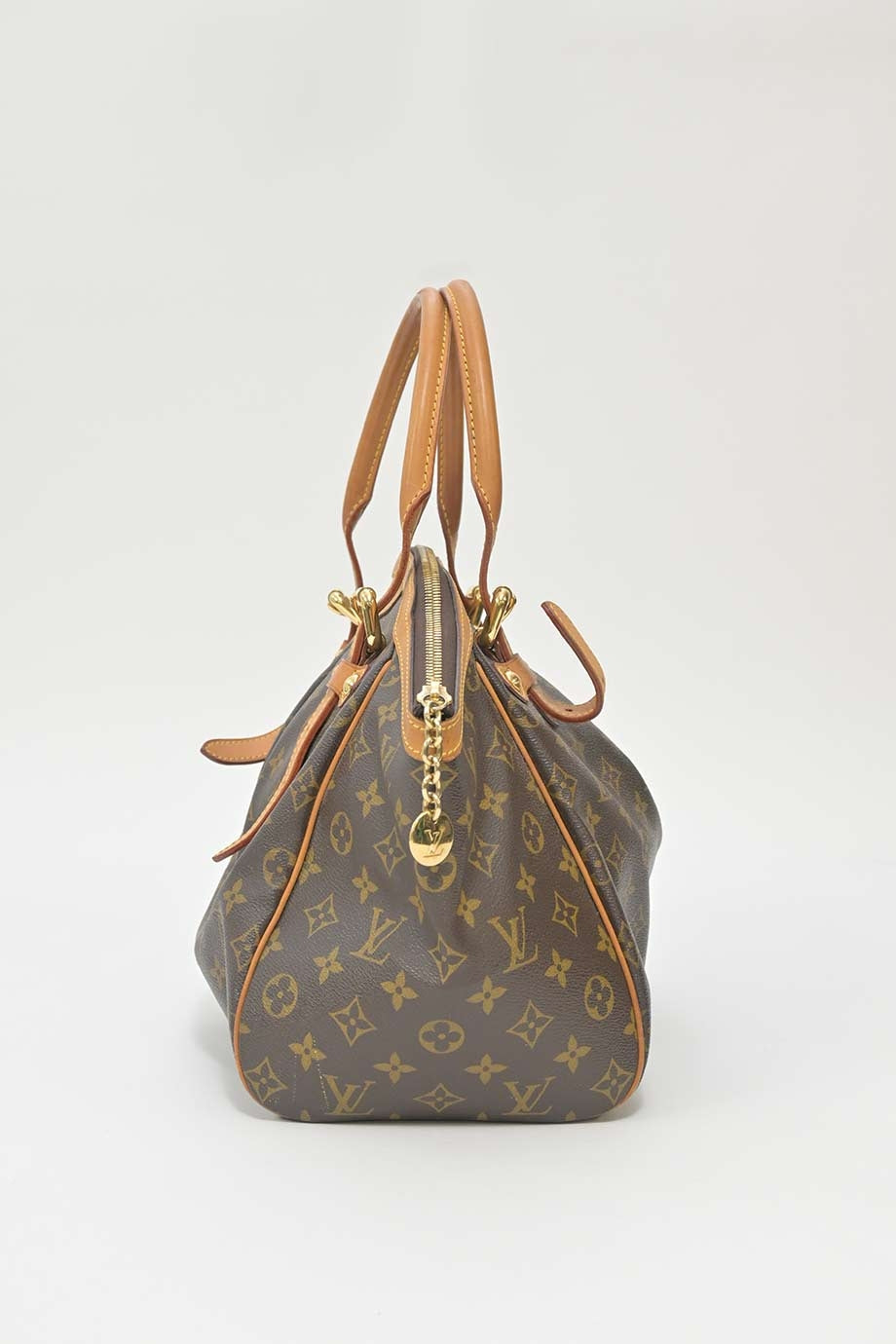 LOUIS VUITTON Brown monogram canvas and leather Tivoli bag