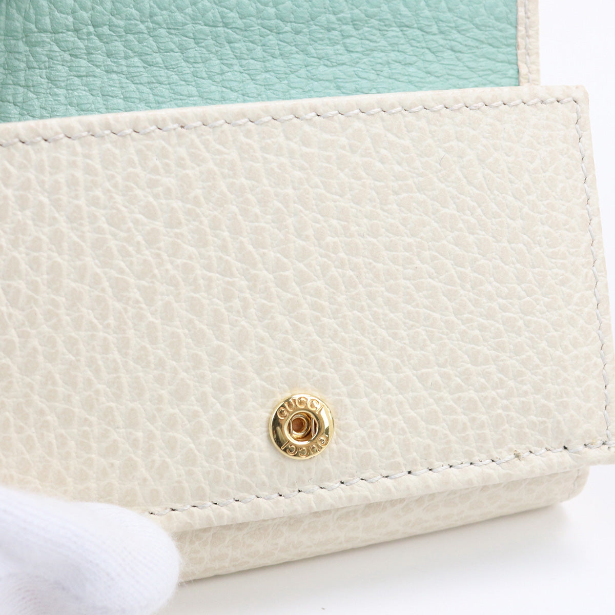 GUCCI 735212 double g wallet trifold wallet compact wallet leather white Women