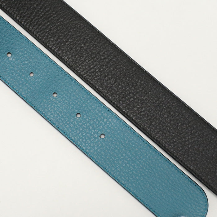 GUCCI 450000 CAO2G belt Interlocking G belt Reversible wide belt leather black.Turquoise mens