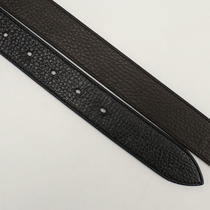 GUCCI 643847 CAO2N belt Double G reversible Slim belt leather black mens