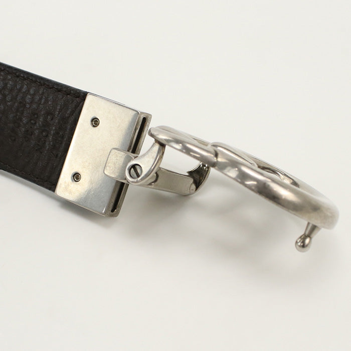 GUCCI 643847 CAO2N belt Double G reversible Slim belt leather black mens