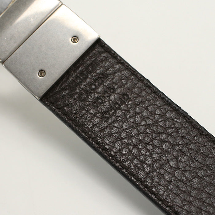 GUCCI 643847 CAO2N belt Double G reversible Slim belt leather black mens