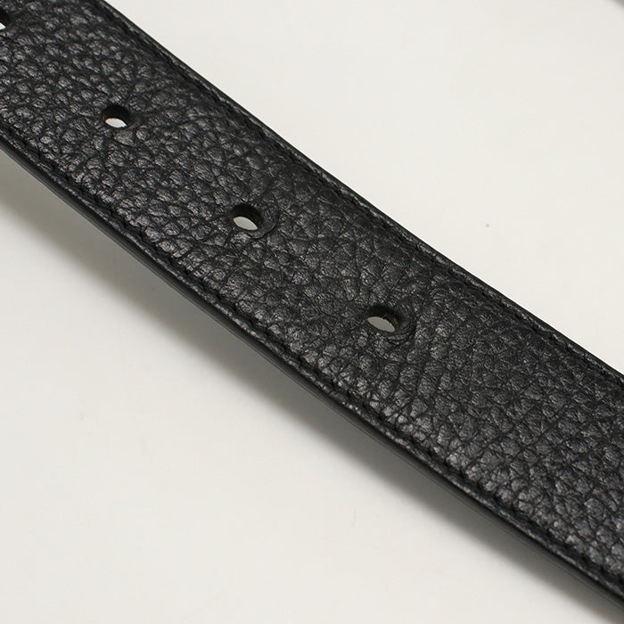 GUCCI 643847 CAO2N belt Double G reversible Slim belt leather black mens