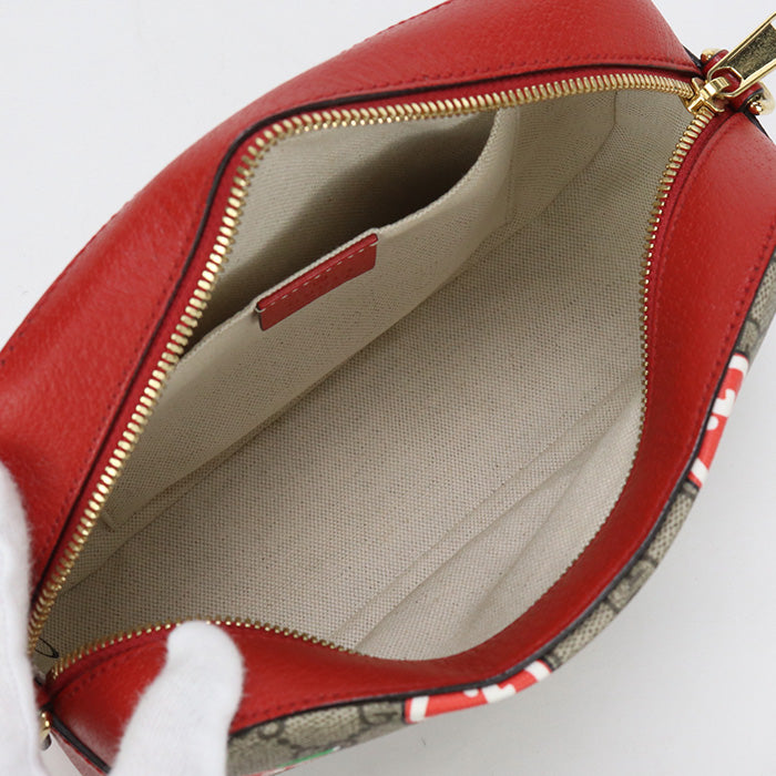 GUCCI 574886 GG Apple Supreme Cross body bag Shoulder Coated leather beige Women