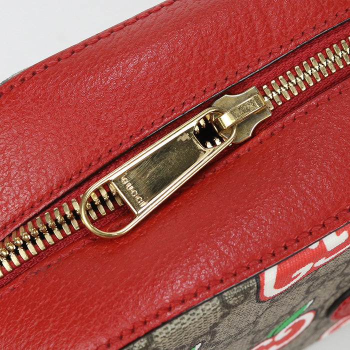 GUCCI 574886 GG Apple Supreme Cross body bag Shoulder Coated leather beige Women