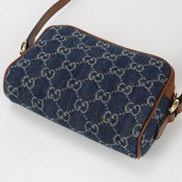 GUCCI 517350 Ophidia Jacquard Mini bag Shoulder enngosu/leather navy Women