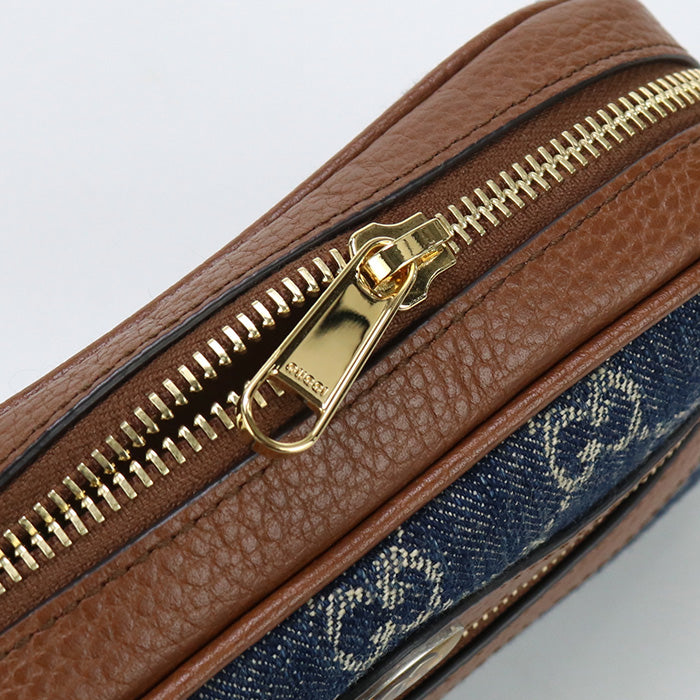 GUCCI 517350 Ophidia Jacquard Mini bag Shoulder enngosu/leather navy Women