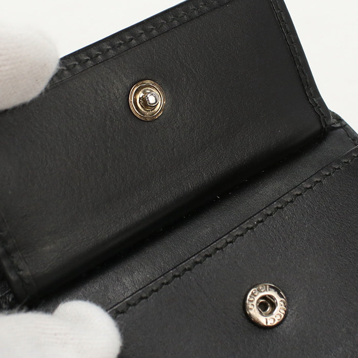 GUCCI 408826 Bi-fold wallet Zykneechar Web Strap gucci sima coin wallet leather,canvas black mens