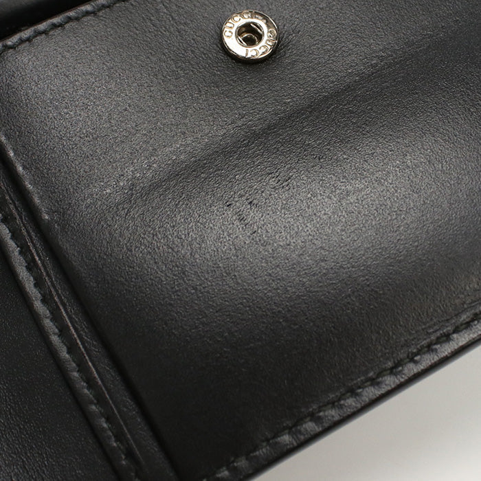 GUCCI 408826 Bi-fold wallet Zykneechar Web Strap gucci sima coin wallet leather,canvas black mens