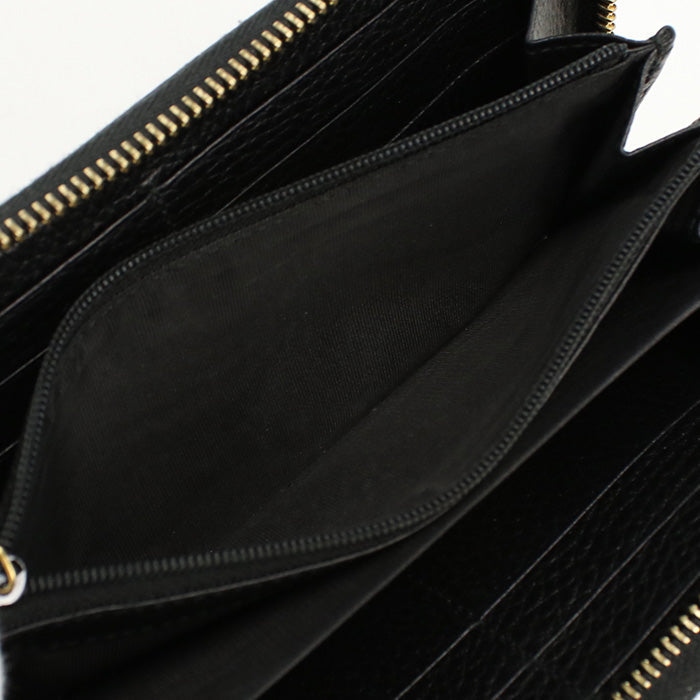 GUCCI 456117 CAO0G 1000 Long Wallet GG Marmont Zip Around Purse black Women(unisex)