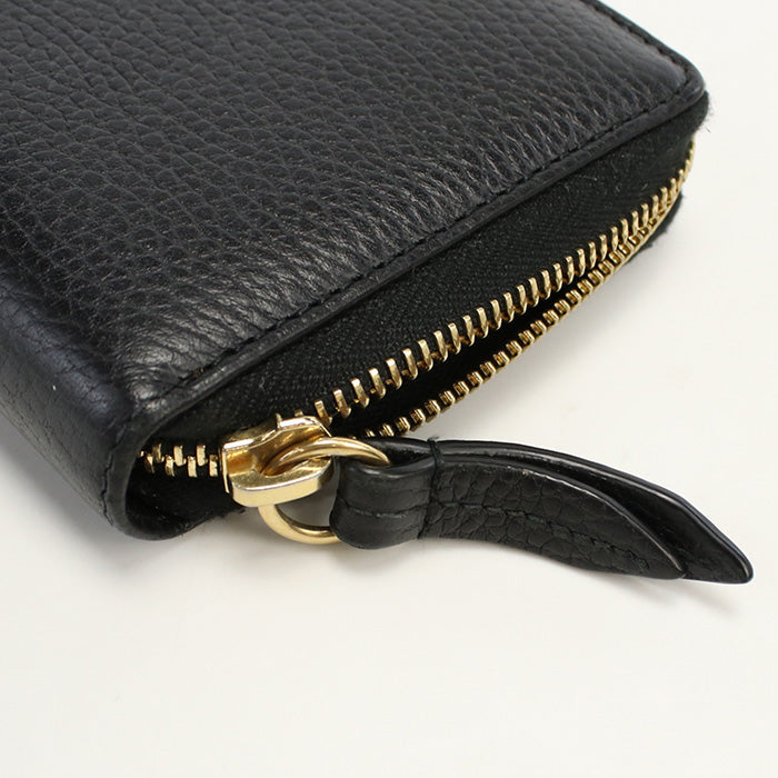 GUCCI 456117 CAO0G 1000 Long Wallet GG Marmont Zip Around Purse black Women(unisex)