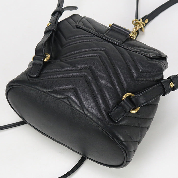 GUCCI 528129 Backpack GG Marmont Mini backpack leather black Women