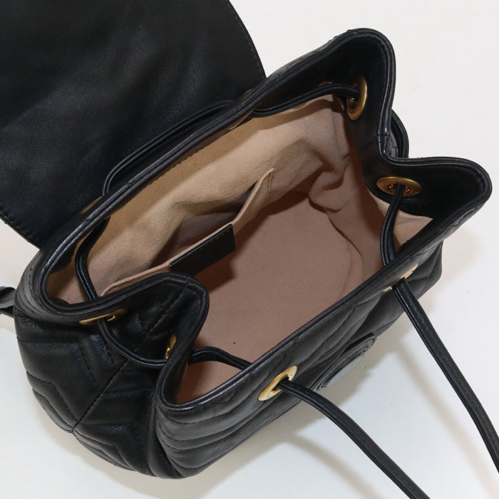 GUCCI 528129 Backpack GG Marmont Mini backpack leather black Women