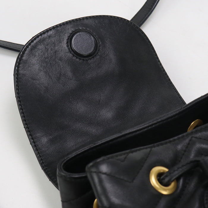 GUCCI 528129 Backpack GG Marmont Mini backpack leather black Women